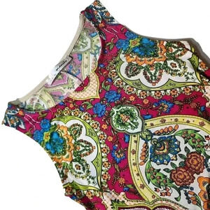 Womens Size Small Jewel Tones Stretch High Low Racerback Dress Boho Spring